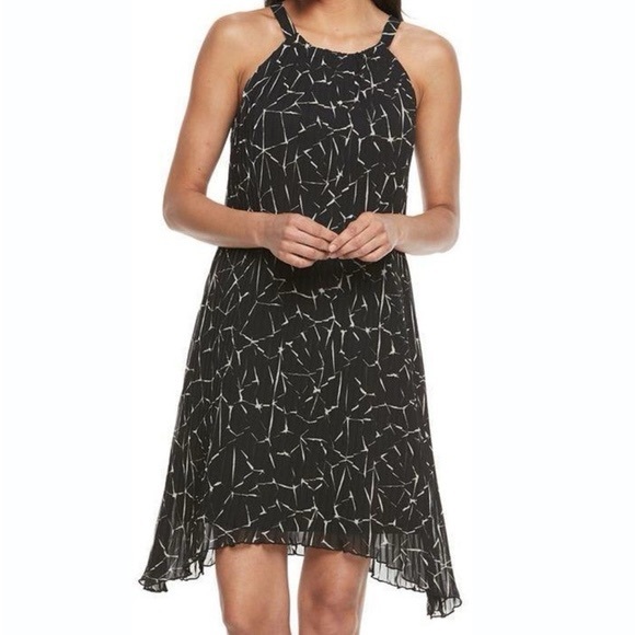 Apt. 9 Pleated Shark-Bite Chiffon Shift Dress NWT - Picture 1 of 5